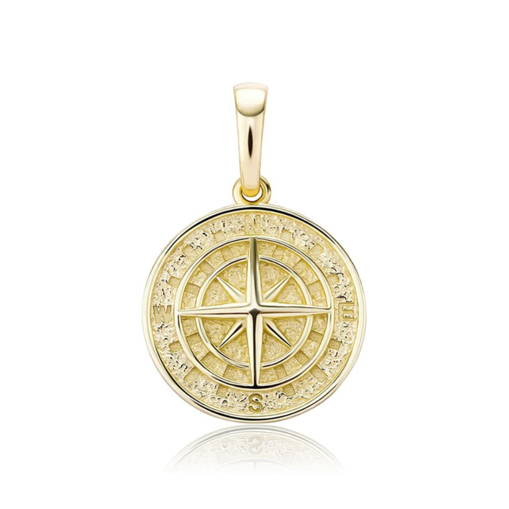 Silver Compass Necklace - Gold
