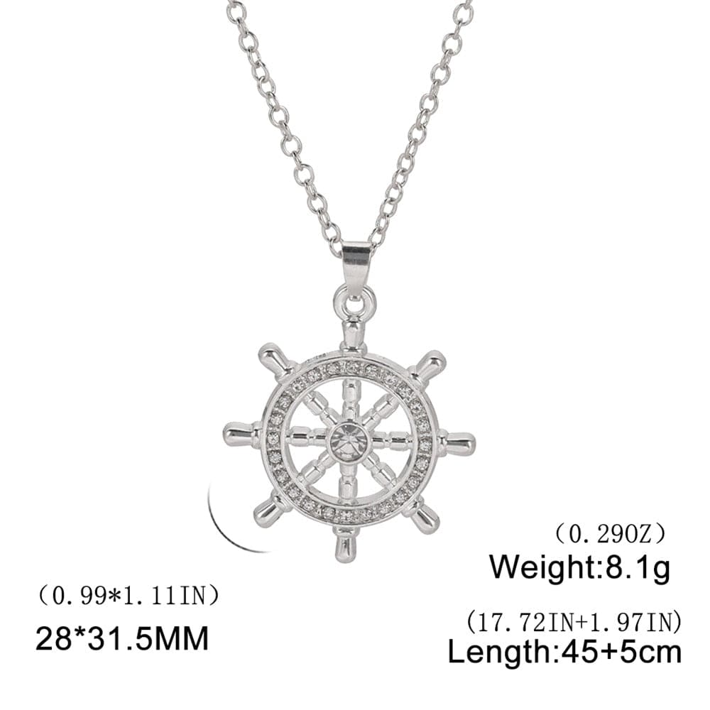Silver Diamond Compass Necklace
