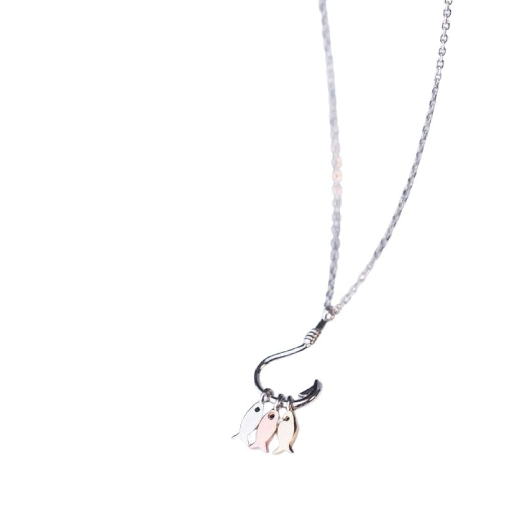 Silver Fish Hook Necklace