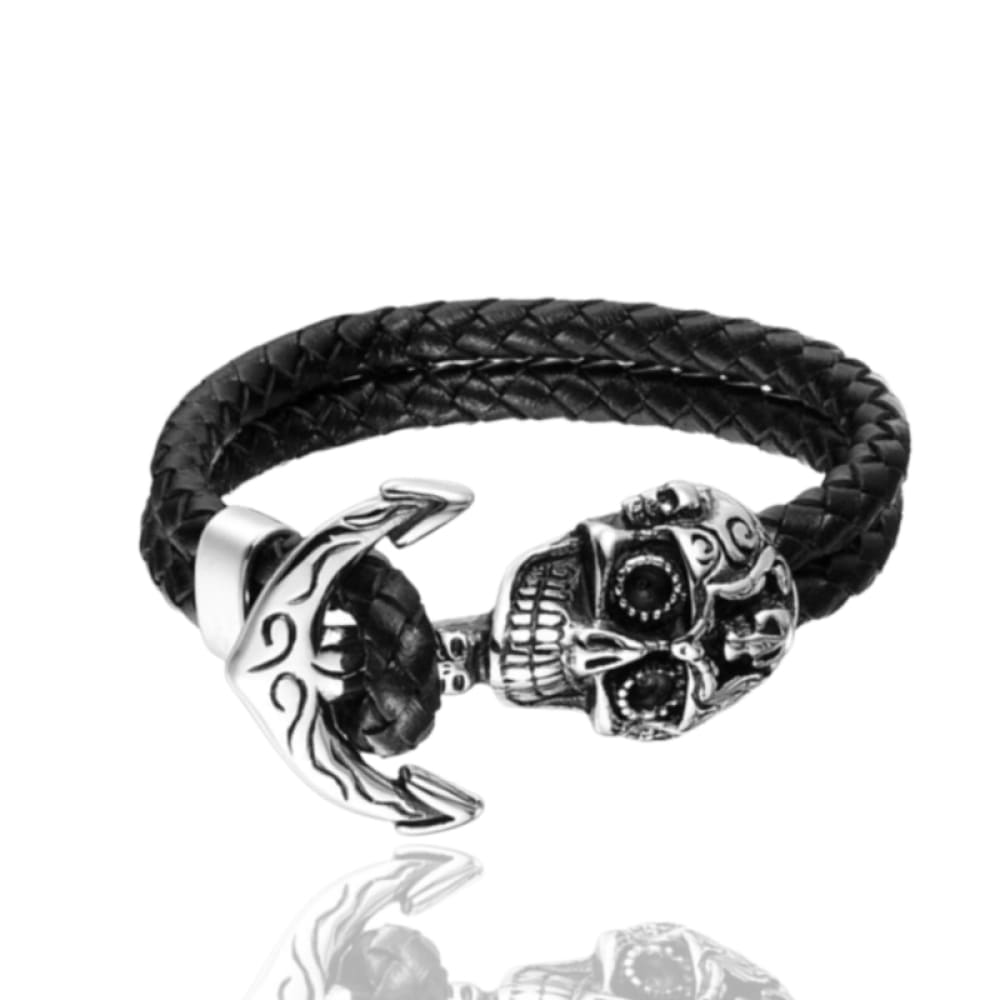 skull-anchor-leather-bracelet