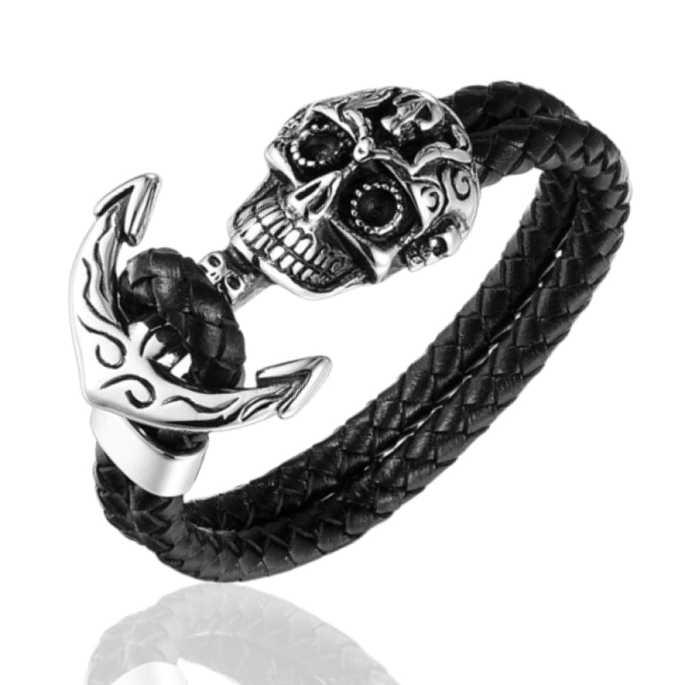 skull-anchor-leather-bracelet