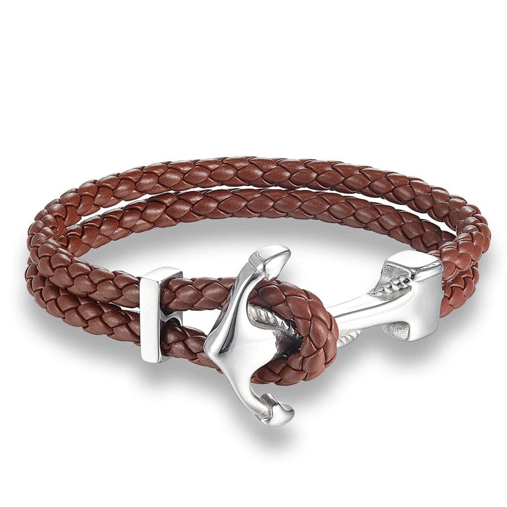 Stainless Steel Anchor Bracelet - Silver coffee