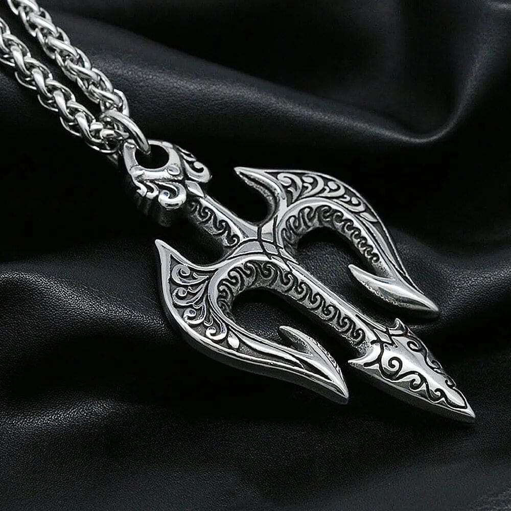 Stainless Steel Trident Necklace
