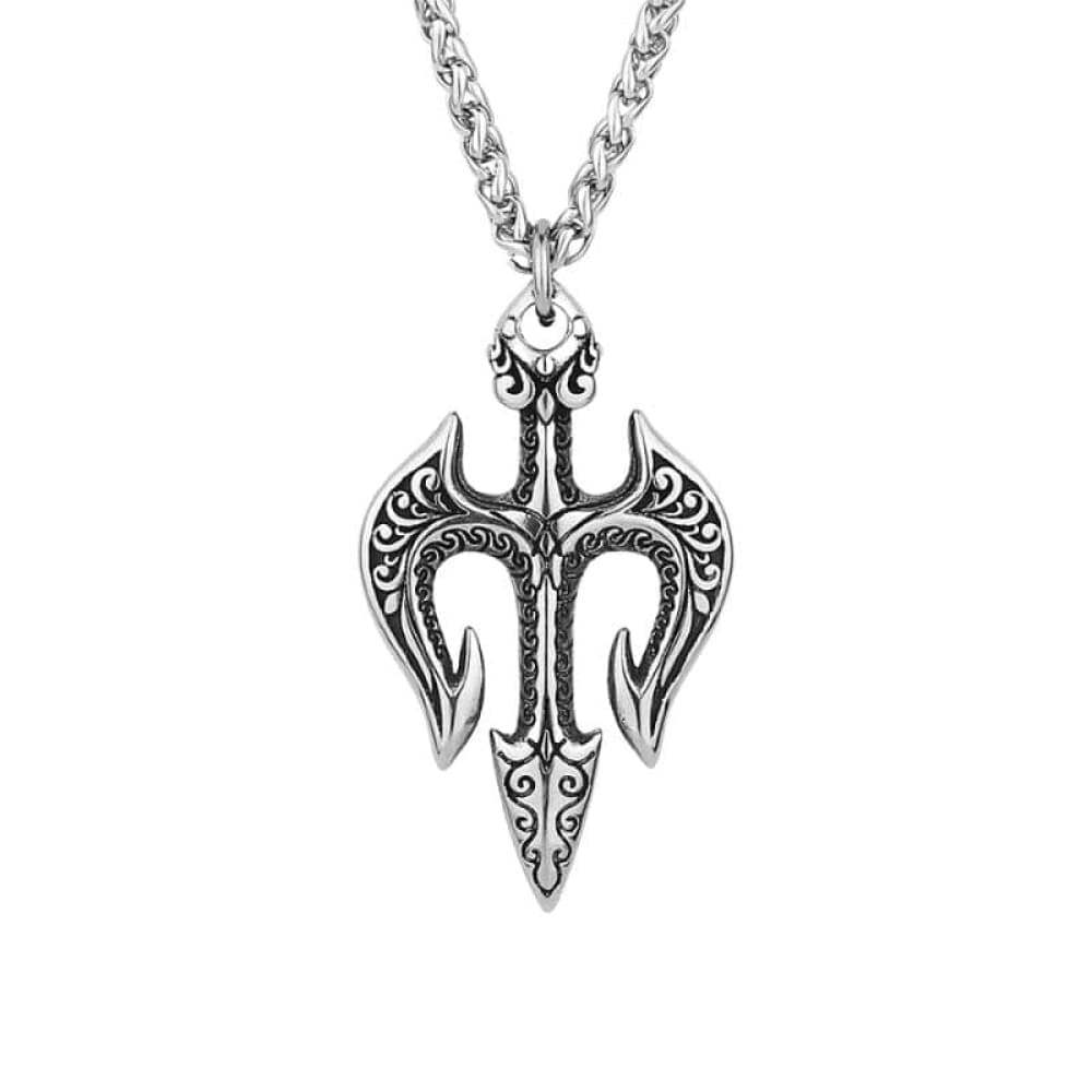 Stainless Steel Trident Necklace