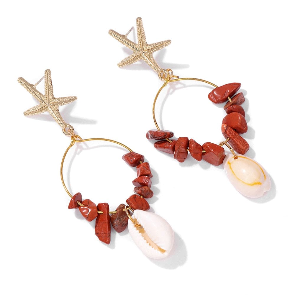 Starfish Gold Drop Earrings