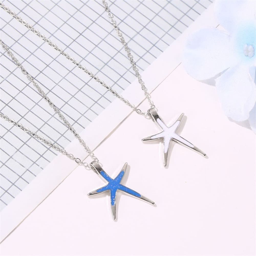 Starfish White Gold Necklace