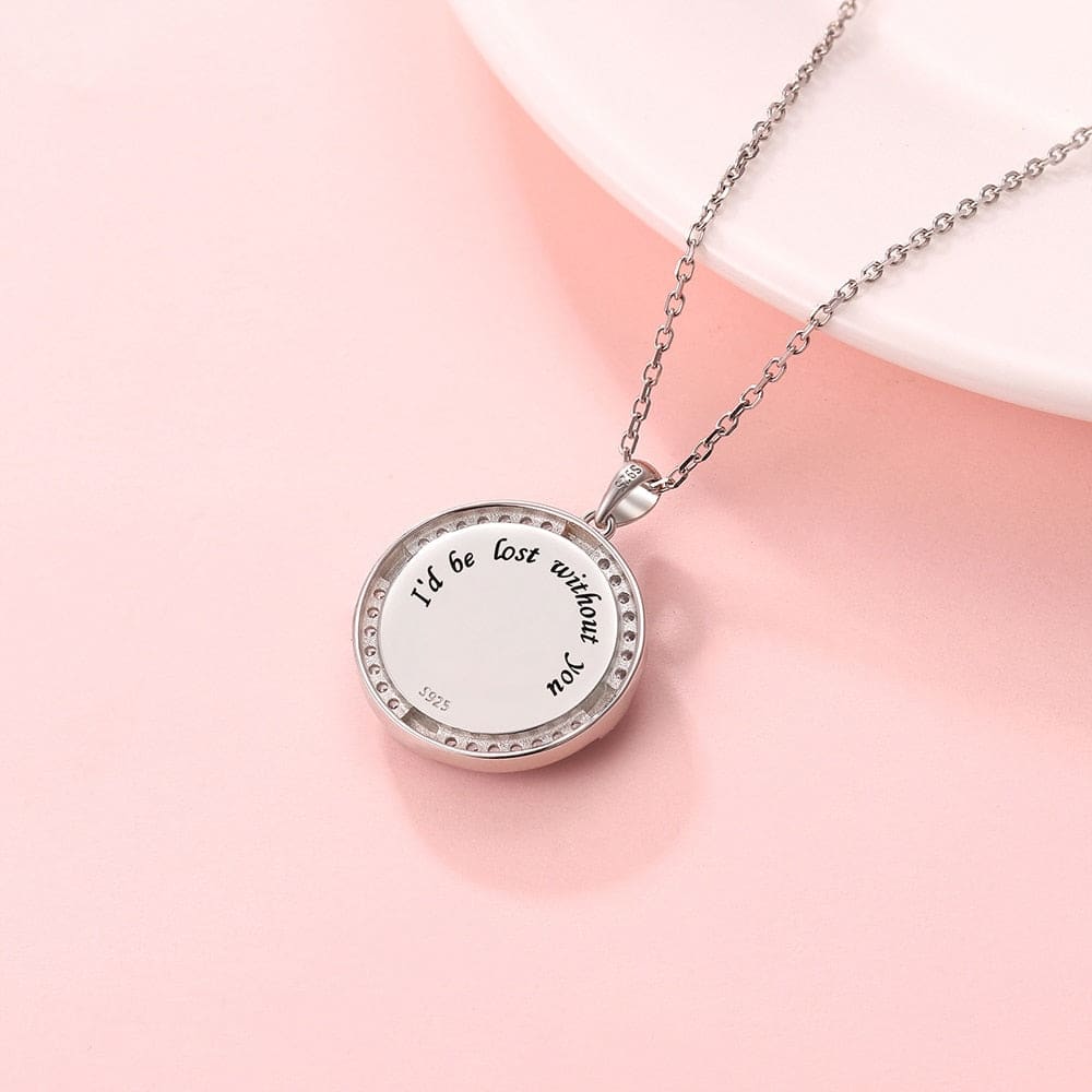 Sterling Blue Compass Necklace