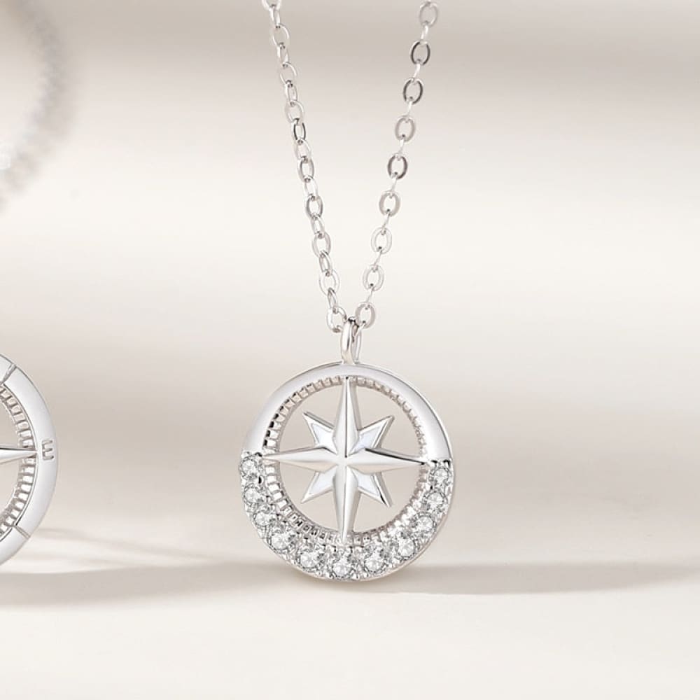 Sterling Silver Compass Necklace