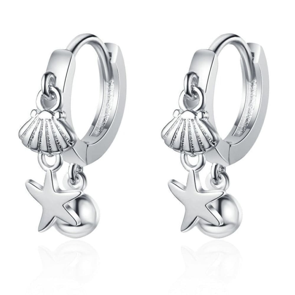 Sterling Starfish Shell Earrings