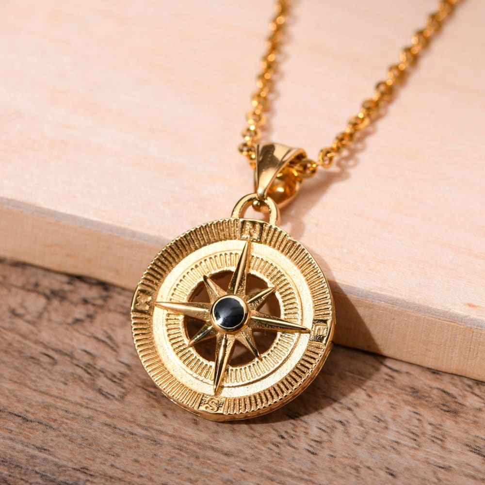 Stone Compass Necklace