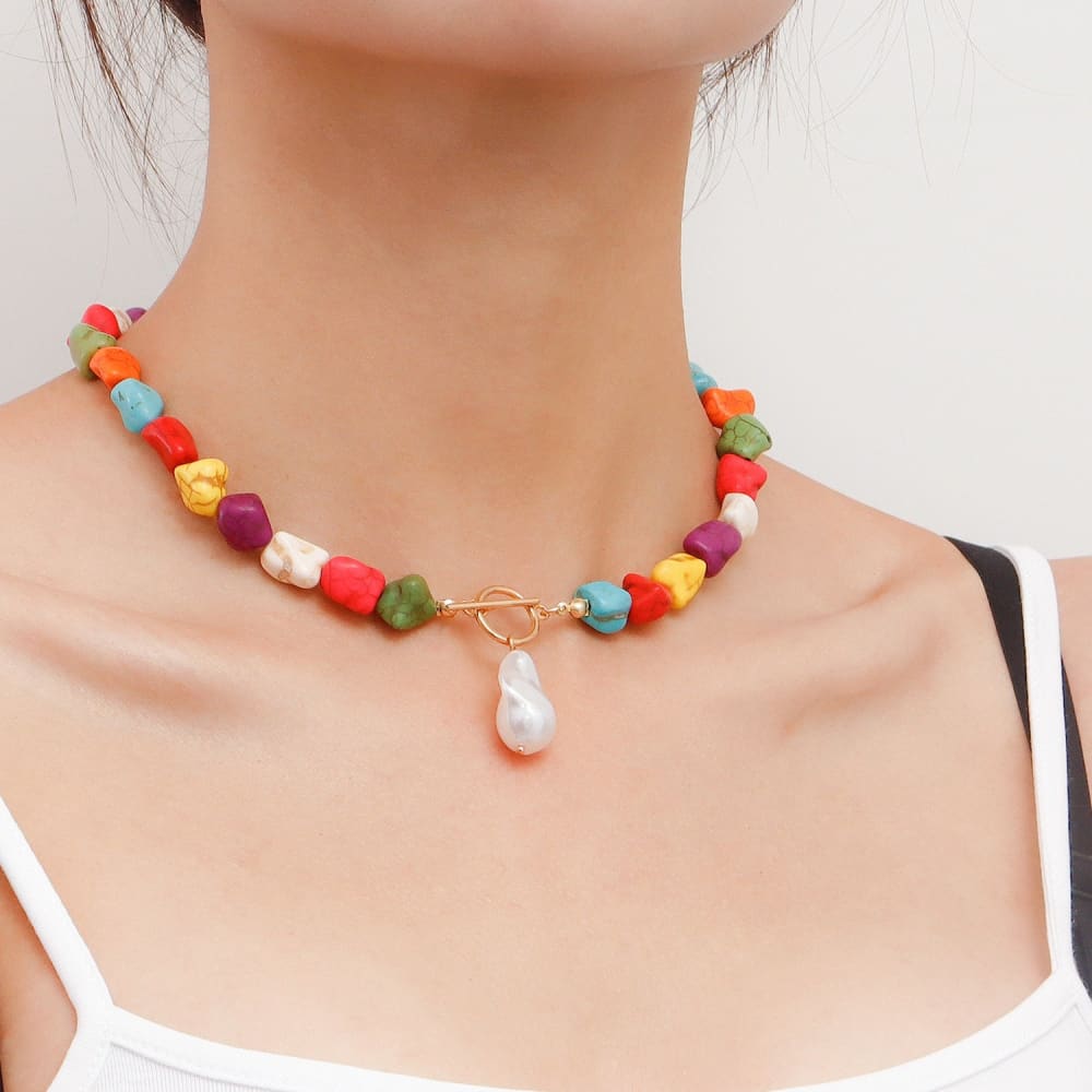 Stone Pearl Beach Necklace
