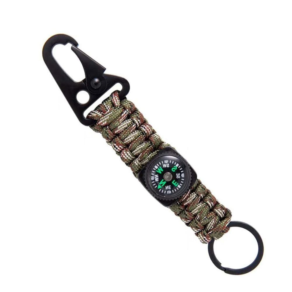 Survival Keychain Paracord - Camouflage green