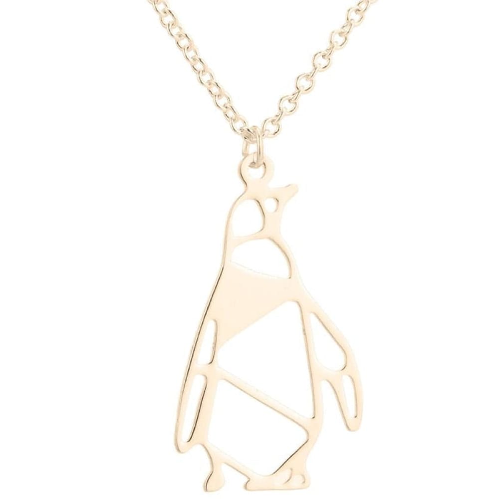 Trendy Polygonal Penguin Necklace
