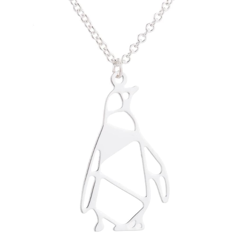Trendy Polygonal Penguin Necklace