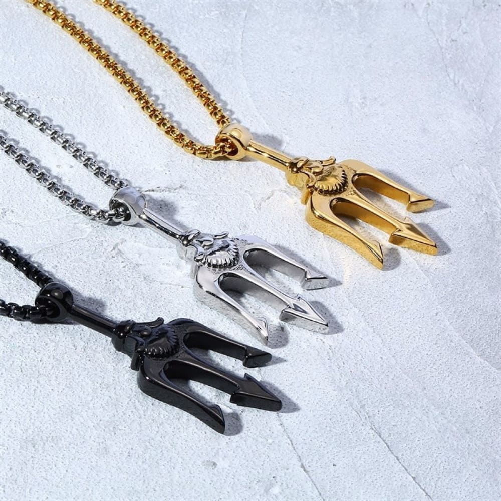 Trident Necklace - Golden