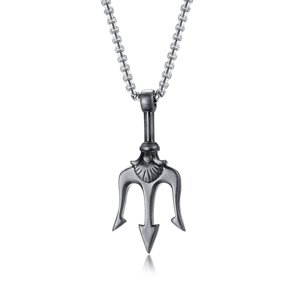 Trident Necklace - Gray