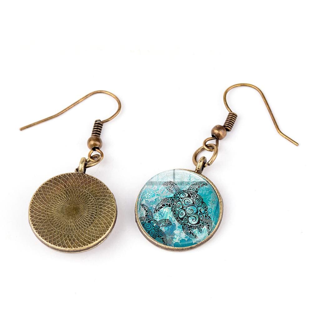 Turtle Shell Earings Madeinsea© - Turtle Shell Nugget Earrings