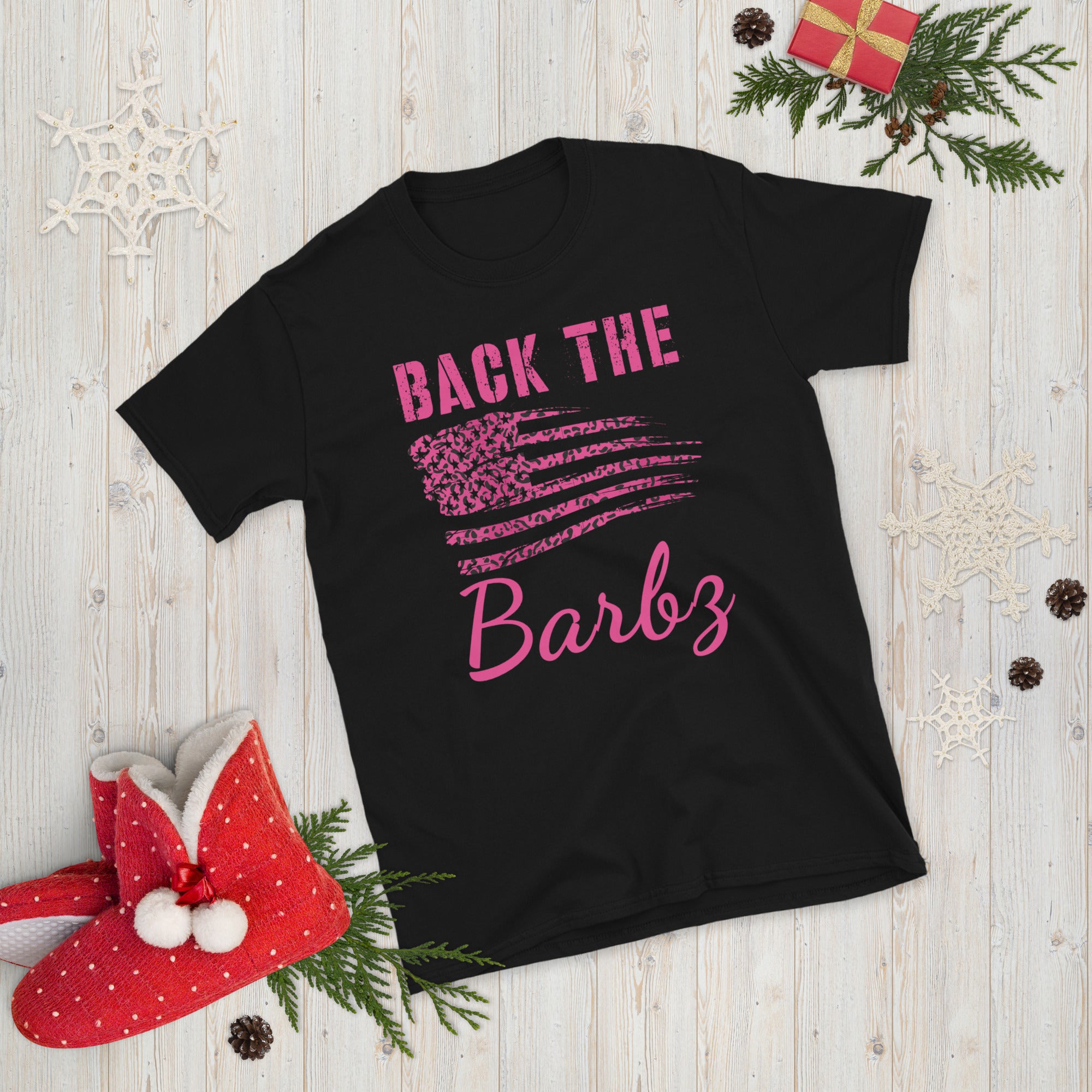 Back The Barbz Shirt, Leopard Pink US Flag