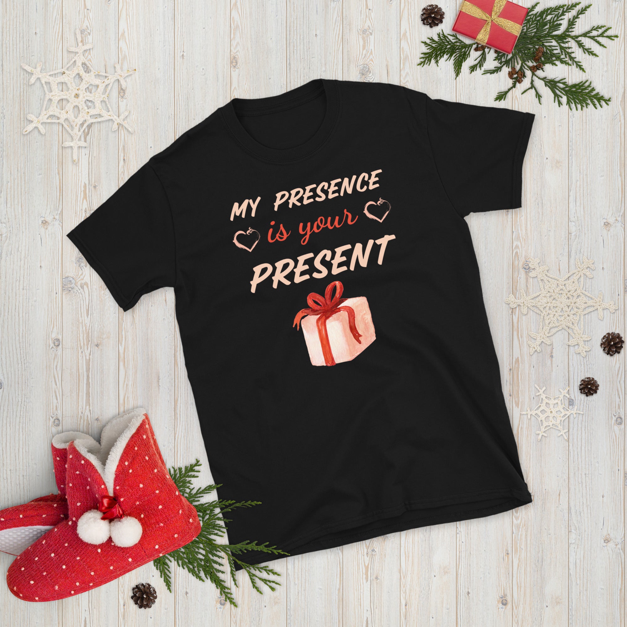 My Presence Is Your Present Shirt,Christmas Shirt for Women,Merry and Bright, Funny Xmas Shirt,Cute Party Shirt, New Year Tee, Xmas Pajamas