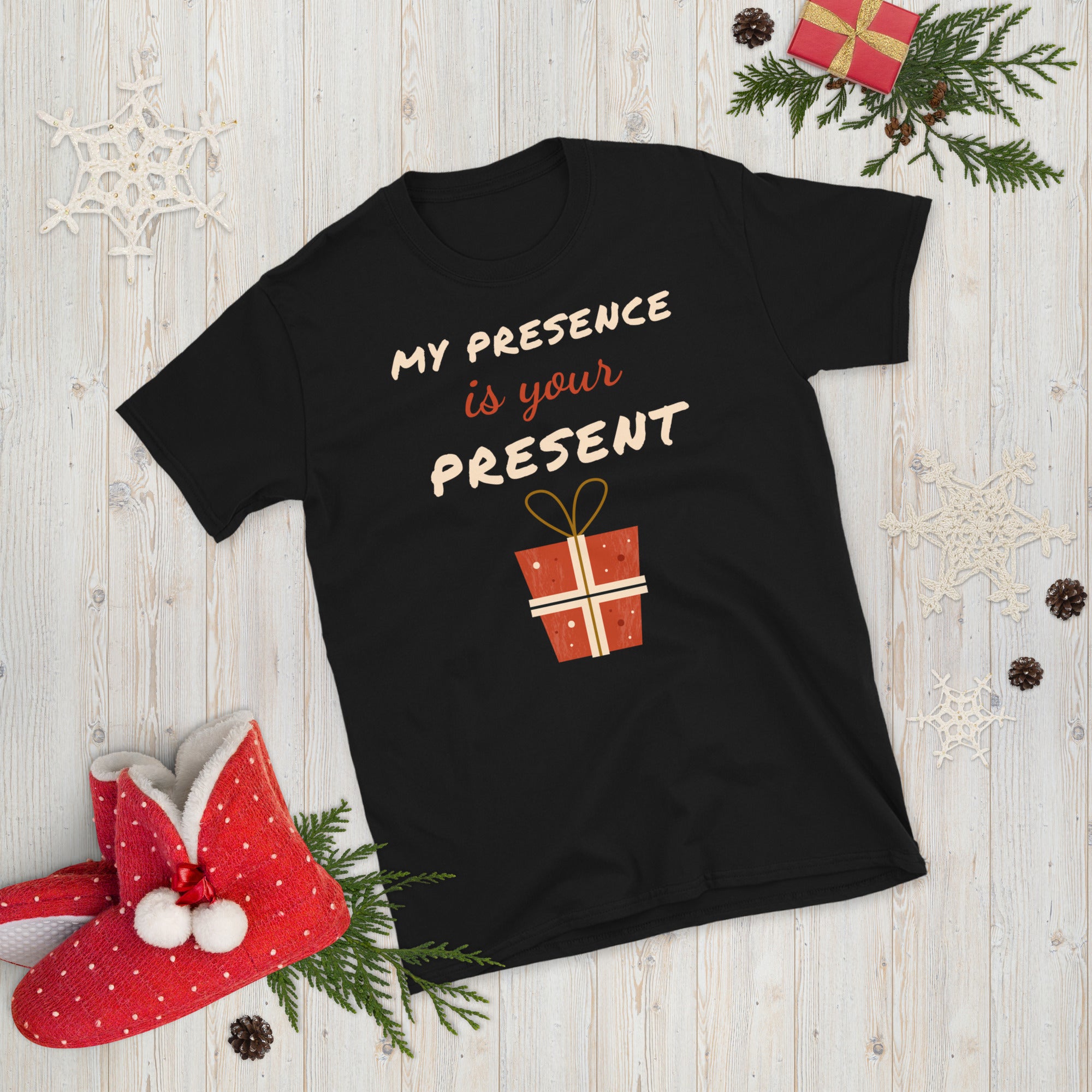 My Presence Is Your Present Shirt, Christmas Shirt for Women, Merry and Bright Shirt, Funny Christmas Shirt, Holiday Shirt, Christmas Pajama