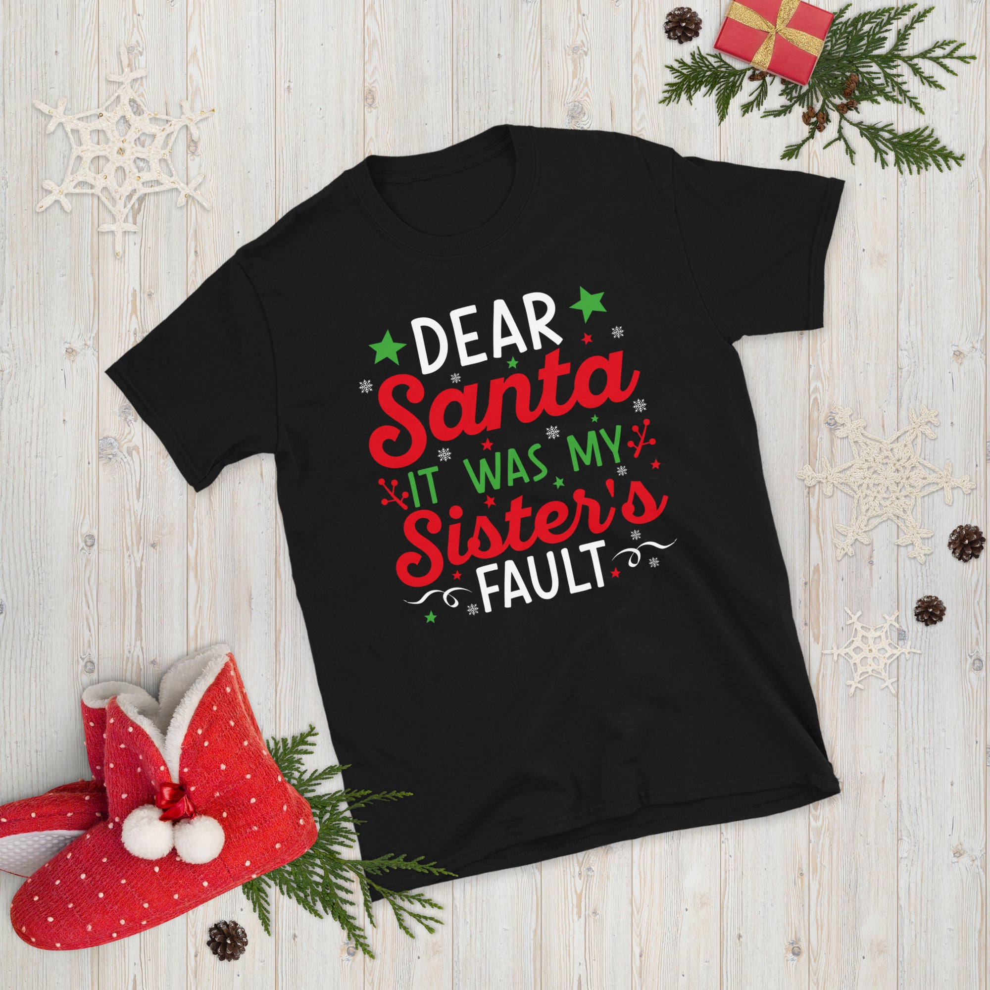 Dear Santa It Was My Sister's Fault, Naughty Sister Shirt, Christmas Gift for Sister, Shes The Naughty One, Funny Xmas Shirt, Siblings Shirt - Madeinsea©