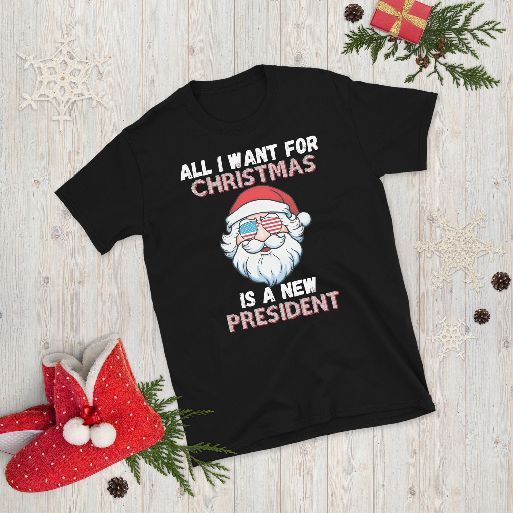 All I Want For Christmas Is A New President, Republican Christmas Shirt, FJB Xmas T Shirt, Xmas Conservative Shirt, Impeach Biden Shirt - Madeinsea©