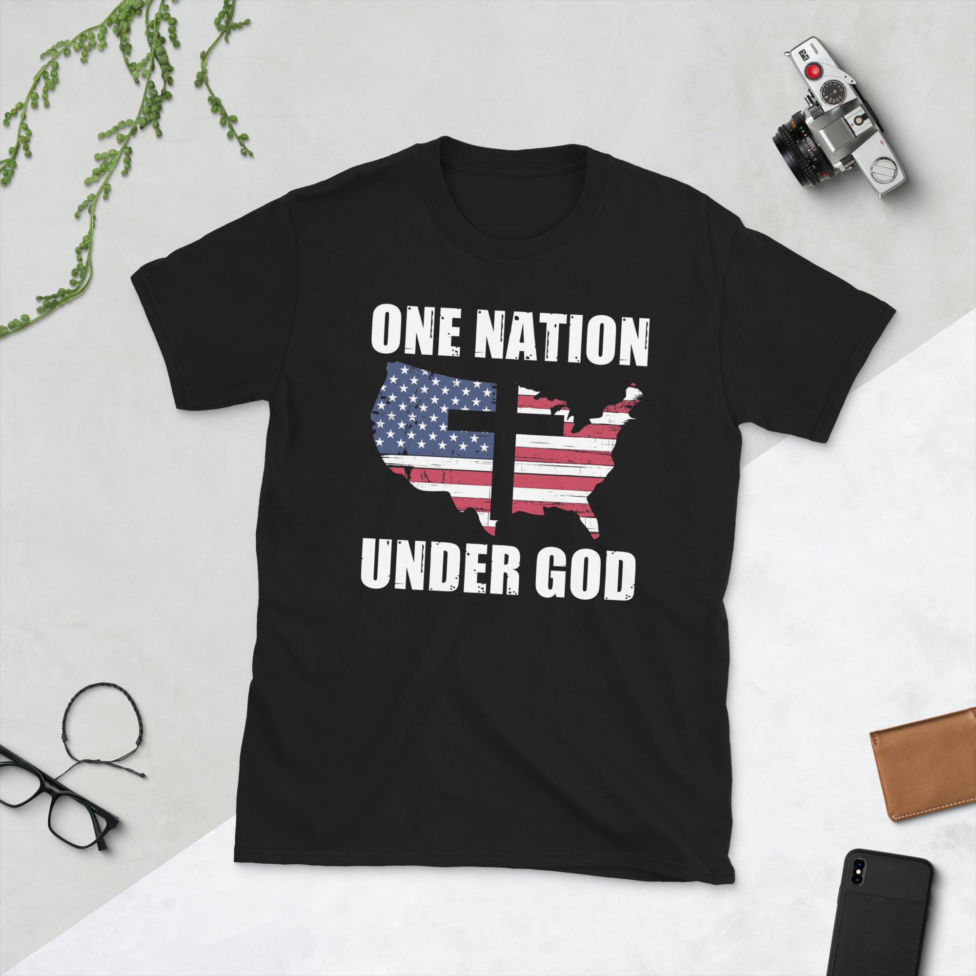 One Nation Under God Shirt, American Pride, Patriotic Gift, Freedom Shirt, USA Flag T Shirt, Pledge of Allegiance, Patriot Shirt, USA Cross