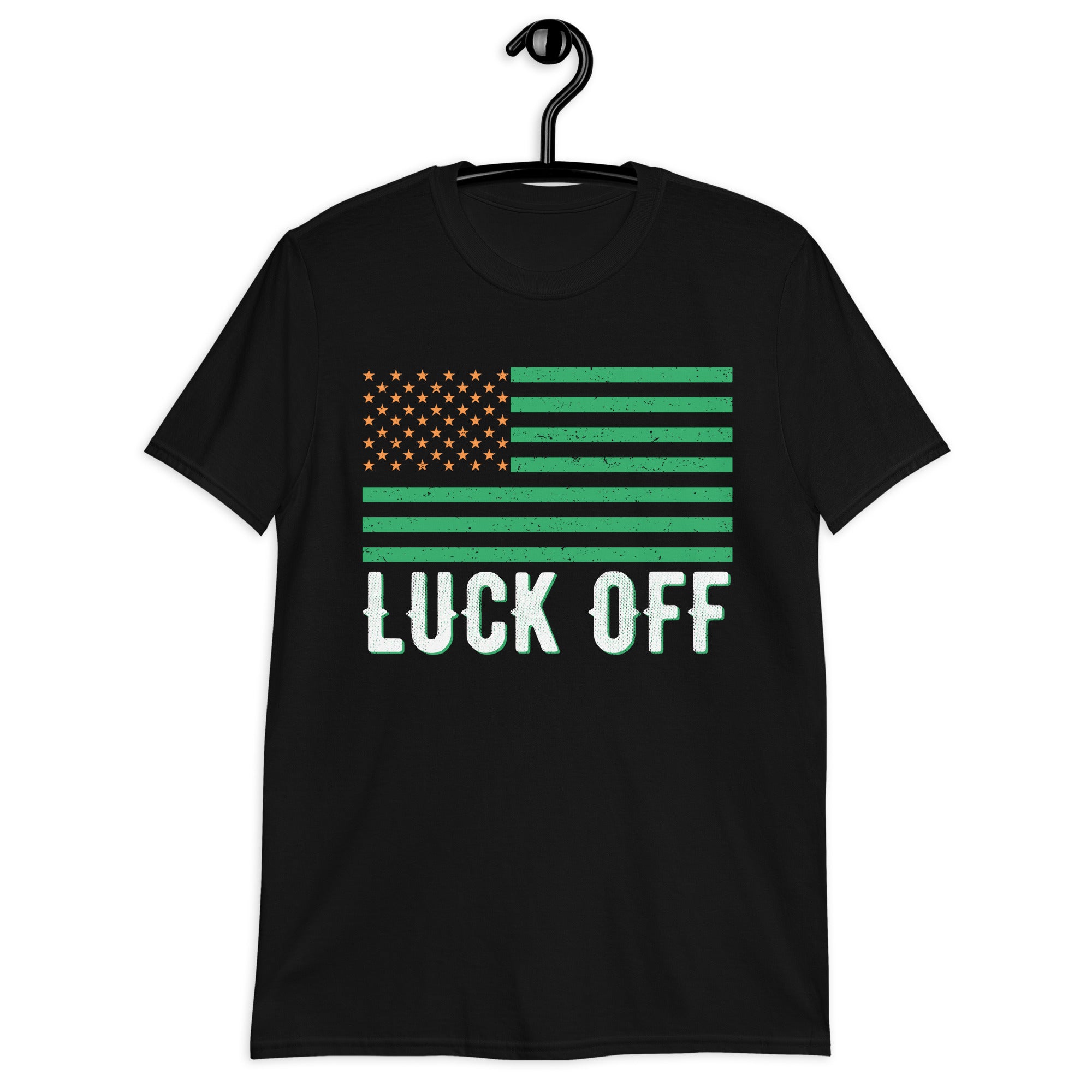 Luck Off Shirt, St. Patrick's Day Shirt, Shamrock TShirt, St Pattys Gifts, Funny Saint Patricks Shirts, US American Flag, 4 Leaf Clover Tee - Madeinsea©