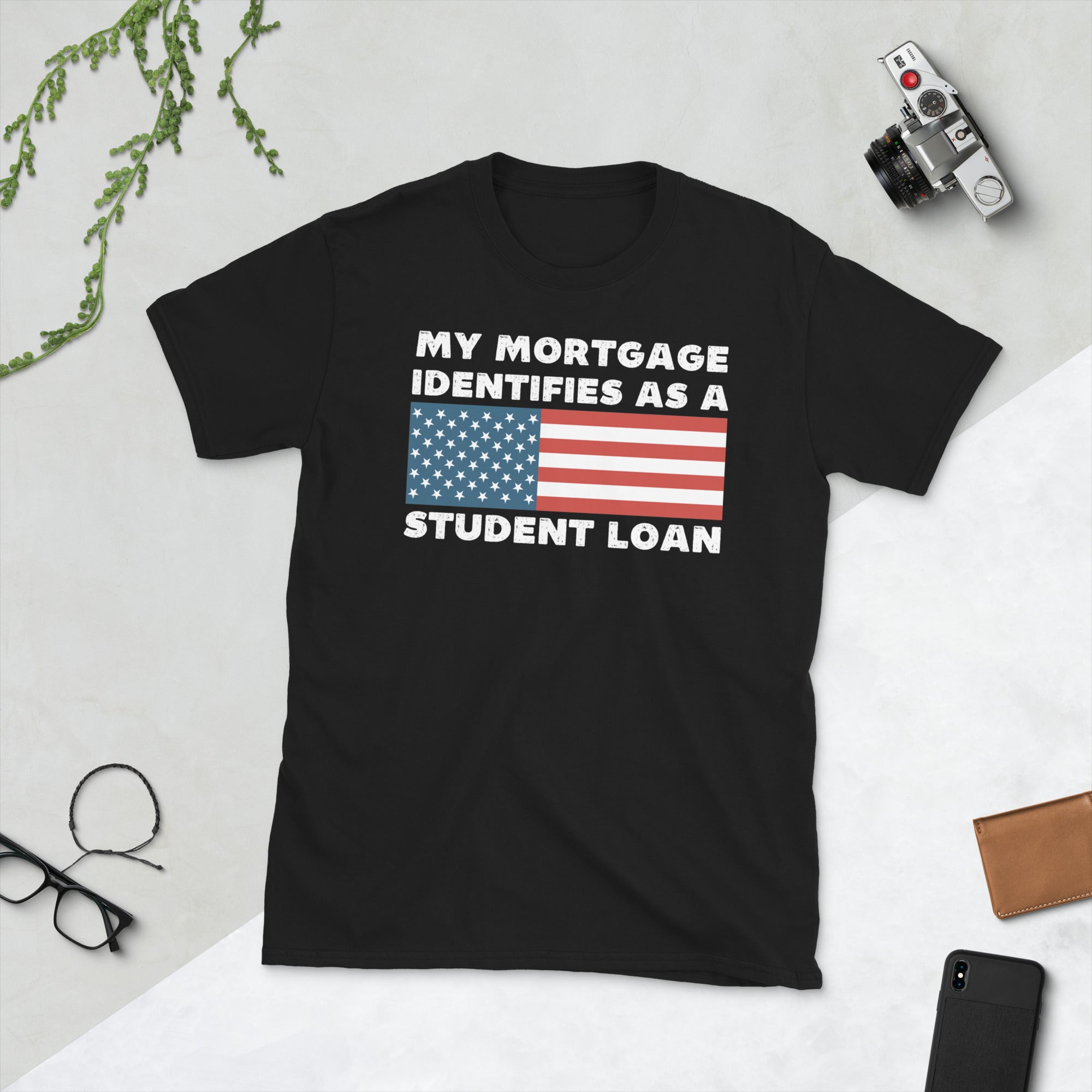 My Mortgage Identifies As A Student Loan Funny Shirt, Cancel Student Debt, American Flag Retro Shirt, FJB Shirt, College Students Debt Tee