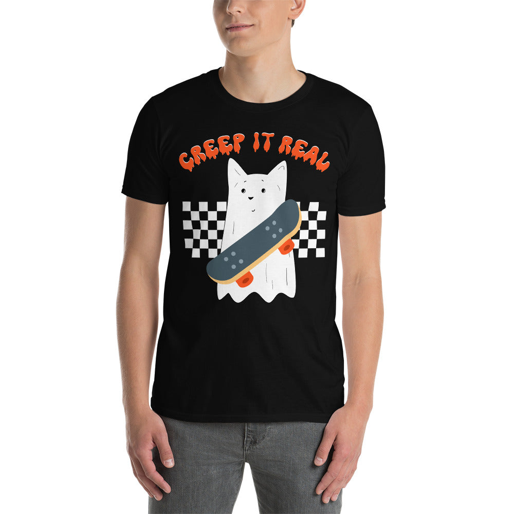 Creep it Real Shirt, Halloween Cat TShirt, Vintage Ghost Halloween Shirt, Witch T Shirt, Retro Fall Shirt, Black Cat Ghost Shirt, Cat Lover - Madeinsea©