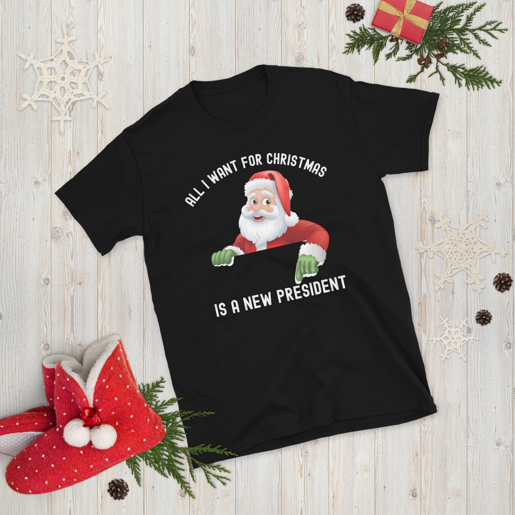 All I Want For Christmas Is A New President Funny Shirt, Republican Christmas, Xmas Conservative ΤShirt, Impeach Biden Tee, FJB Gift Shirt - Madeinsea©