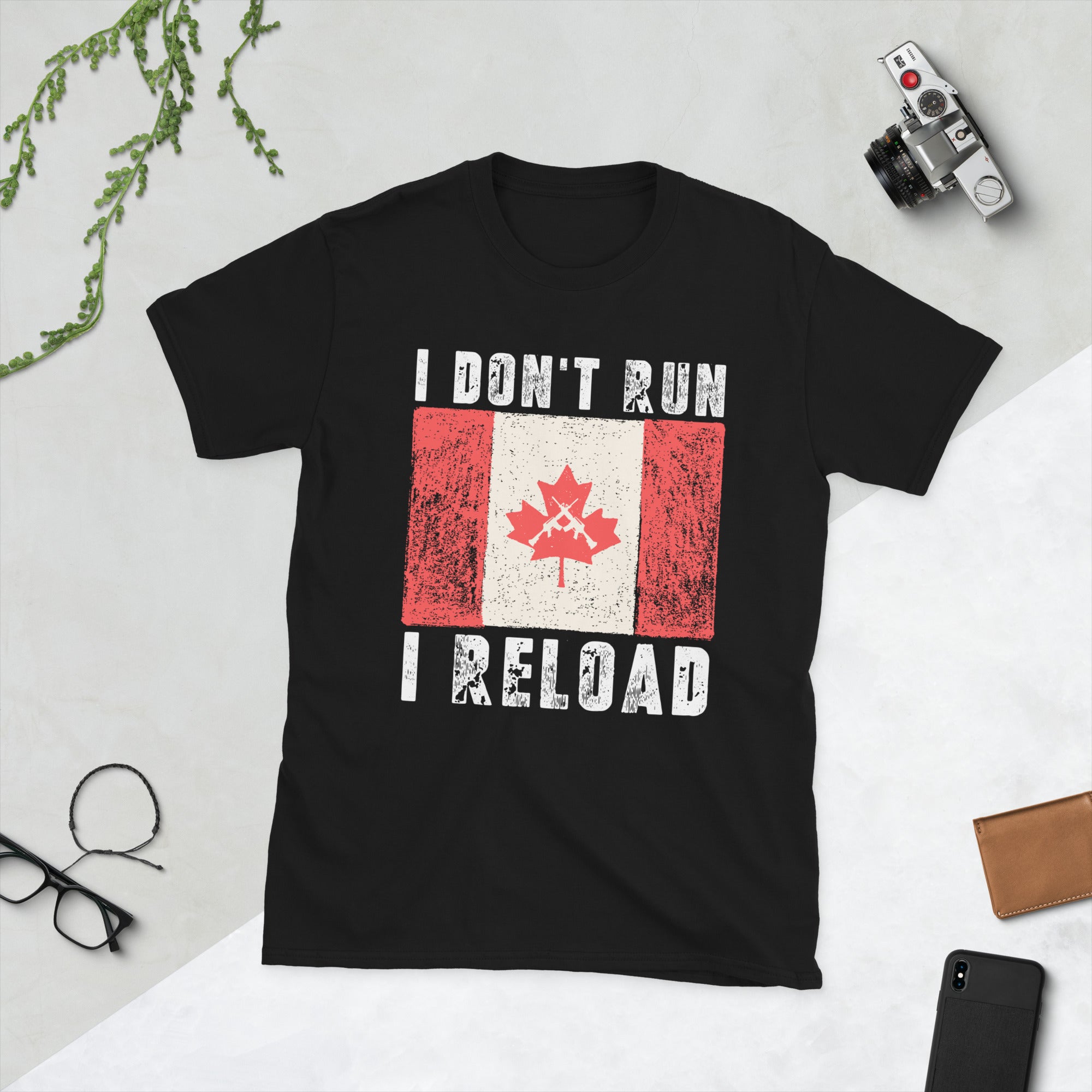 Funny 2nd Amendment Shirt, I Don't Run I Reload, Gun Lovers Gift, Canada Gun Flag Shirt, Canadian Patriot Shirt, Patriotic Tee, Canada Flag - Madeinsea©