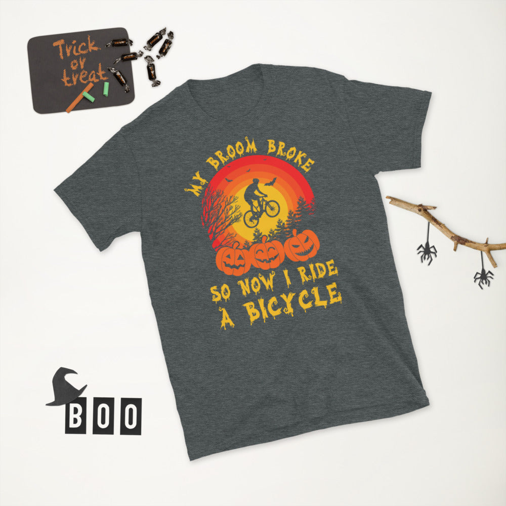 My Broom Broke So Now I Ride A Bicycle Shirt, Halloween Rider Shirt, Biker Shirt, Halloween Shirt, Halloween Party Shirt, Halloween Gift - Madeinsea©