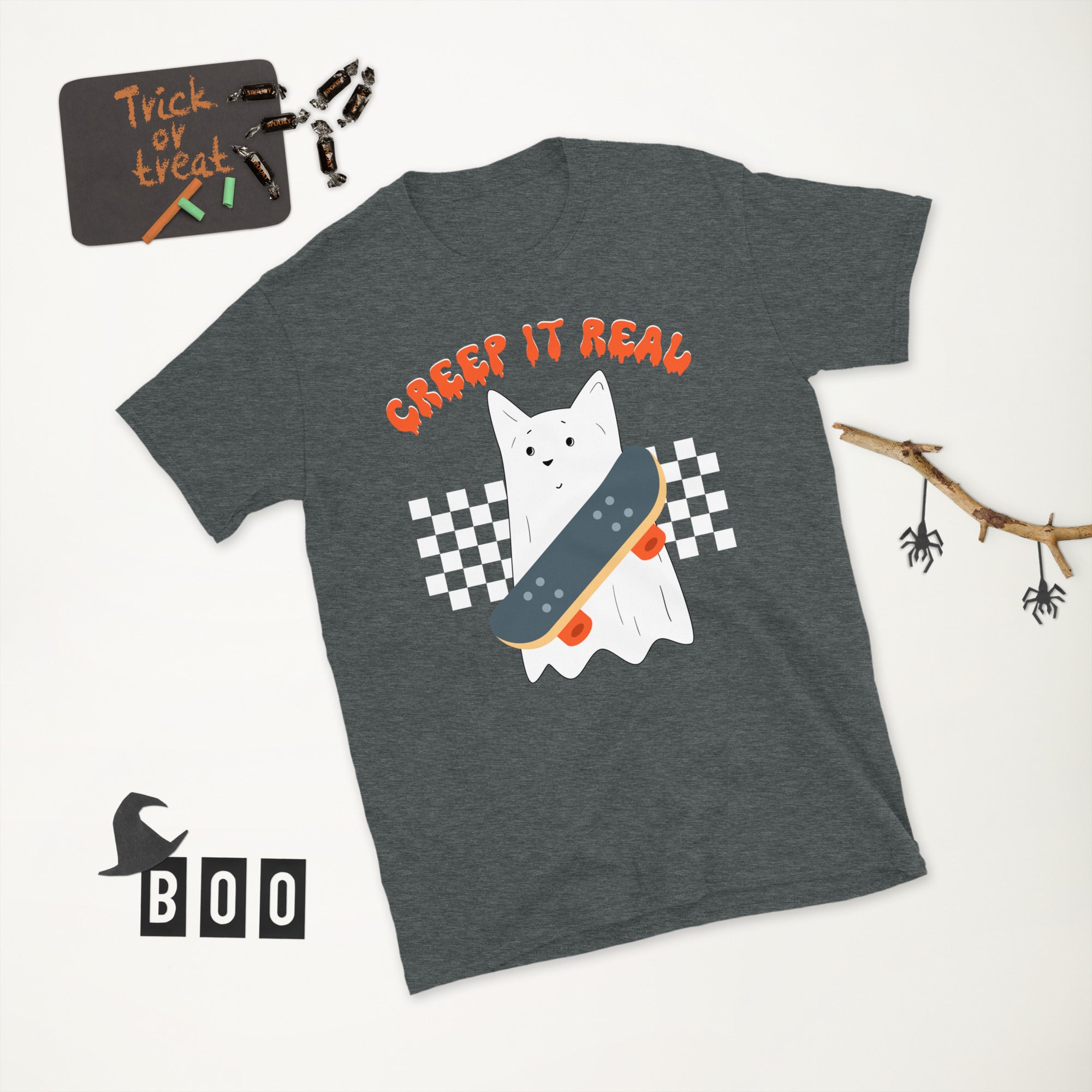 Creep it Real Shirt, Halloween Cat TShirt, Vintage Ghost Halloween Shirt, Witch T Shirt, Retro Fall Shirt, Black Cat Ghost Shirt, Cat Lover - Madeinsea©