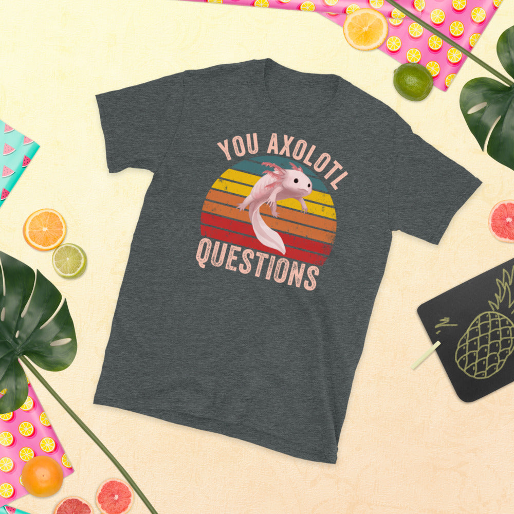 You axolotl questions, Axolotl Fish Shirt, Axolotl Lover Gift, Cute Axolotl Shirt, Axolotl T Shirt, Animal Lover Shirt, Mexican walking fish