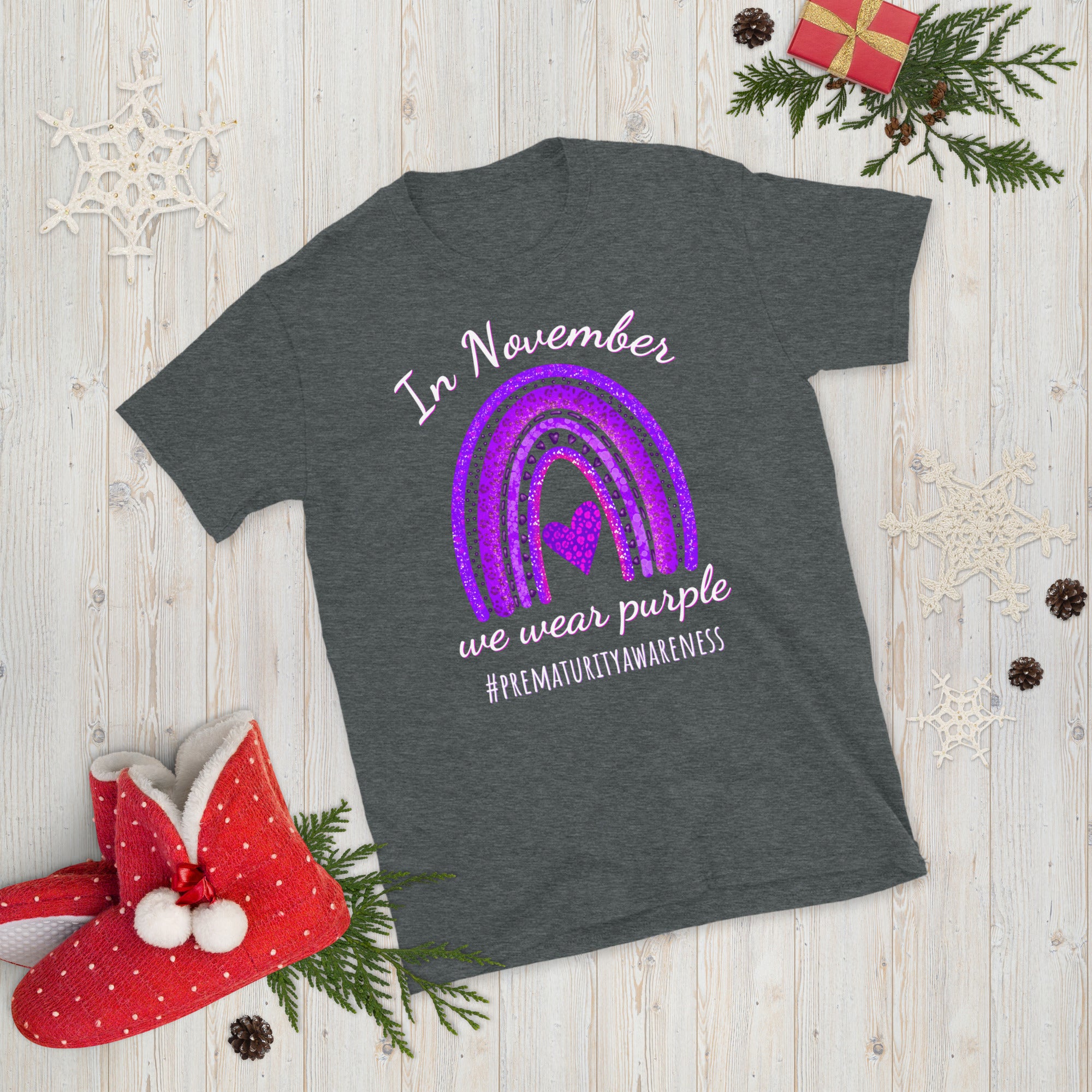 Prematurity Awareness Rainbow Shirt, Premature Day Shirt, Nicu Staff Tee, Nicu Awareness, Preemie Mom Shirt, In November we wear purple