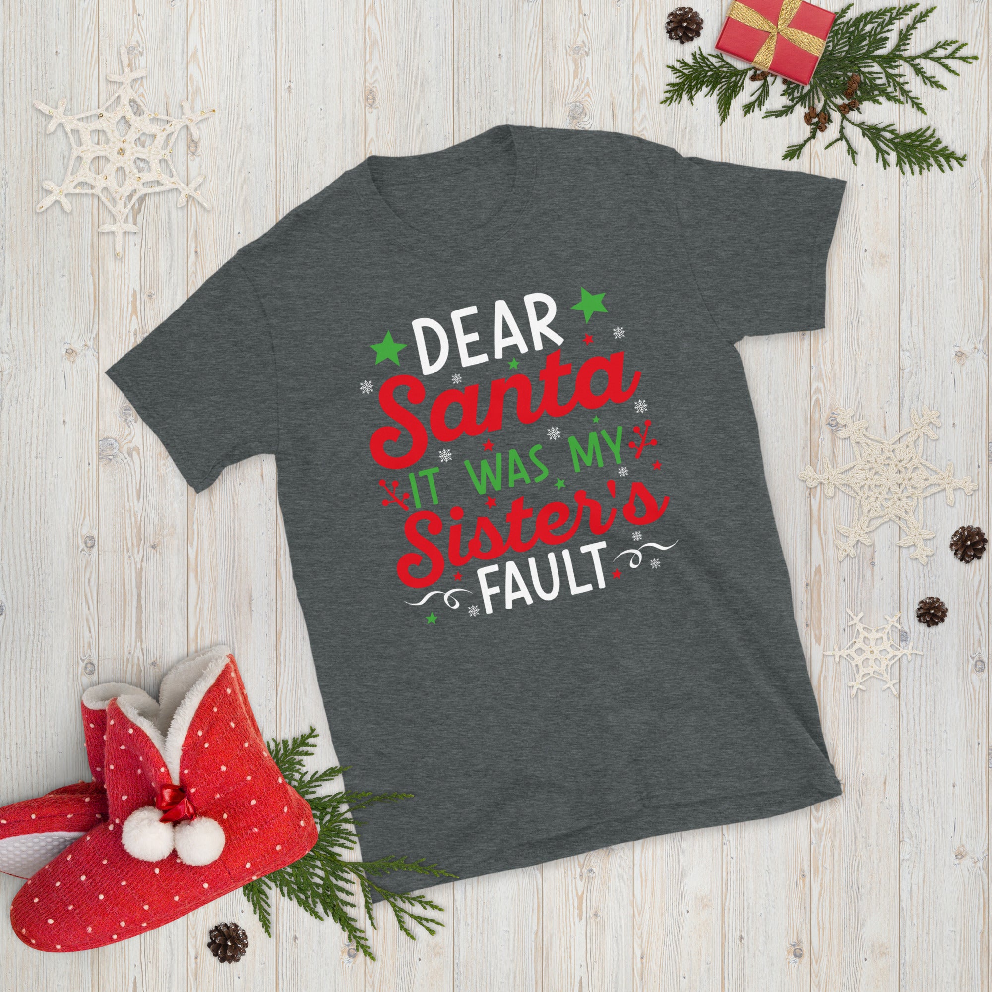 Dear Santa It Was My Sister's Fault, Naughty Sister Shirt, Christmas Gift for Sister, Shes The Naughty One, Funny Xmas Shirt, Siblings Shirt - Madeinsea©
