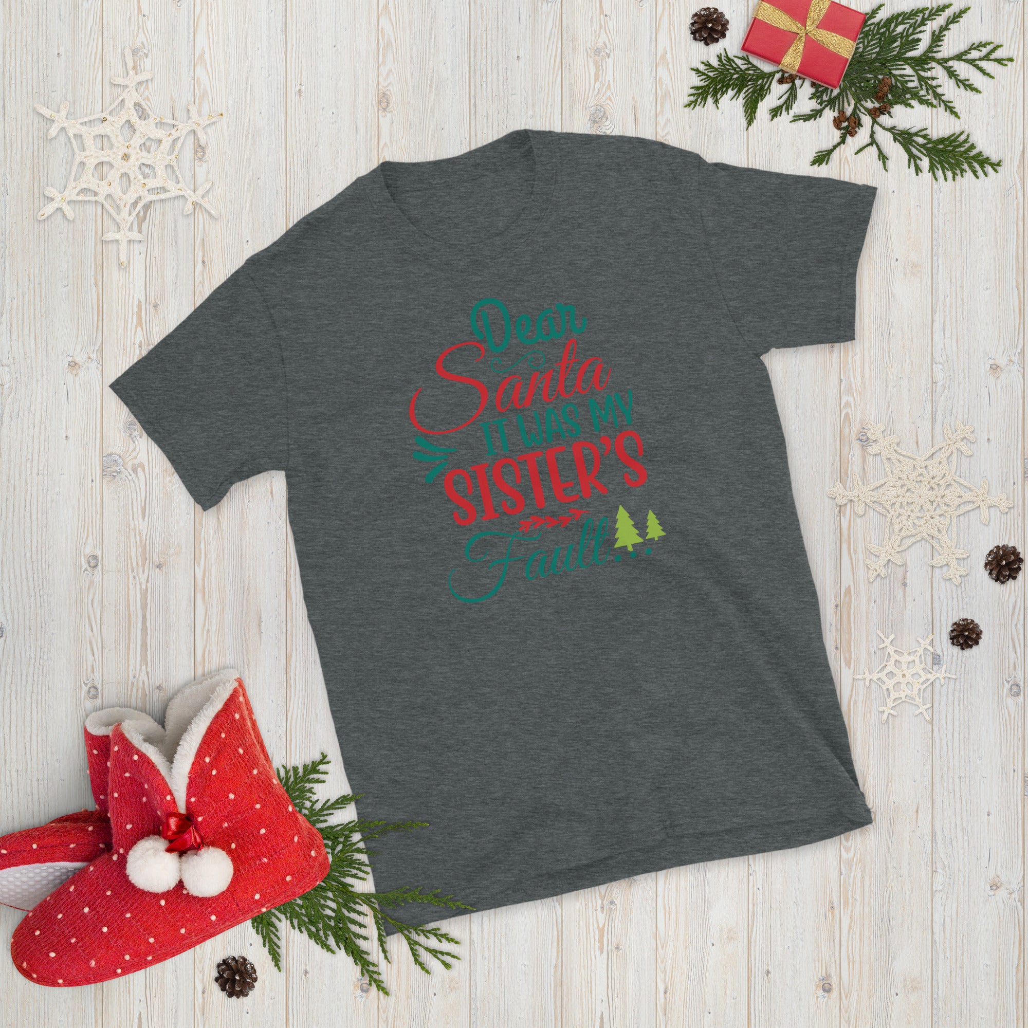 Dear Santa It Was My Sister's Fault, Naughty Sister Shirt, Christmas Gift for Sister, Shes The Naughty One, Funny Xmas Shirt, Bad Sister Tee - Madeinsea©