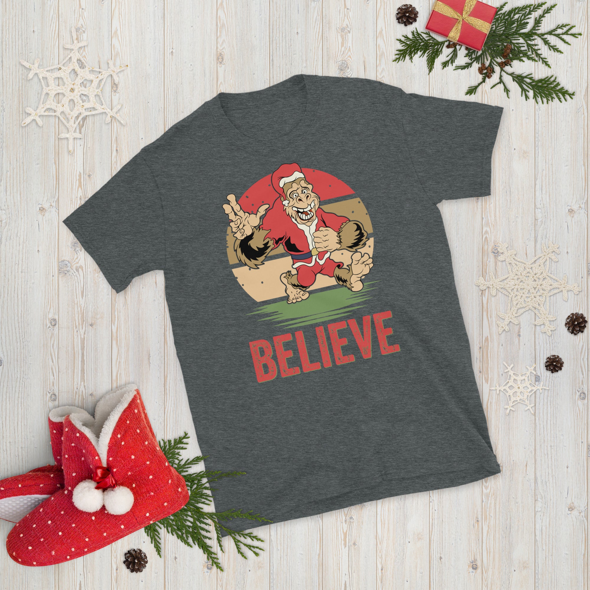Believe Bigfoot Shirt, Weihnachtsshirt, Weihnachts-Bigfoot-Shirt, Sasquatch Santa Shirt, Bigfoot Weihnachts-T-Shirt, Bigfoot-Liebhaber Weihnachtsgeschenk