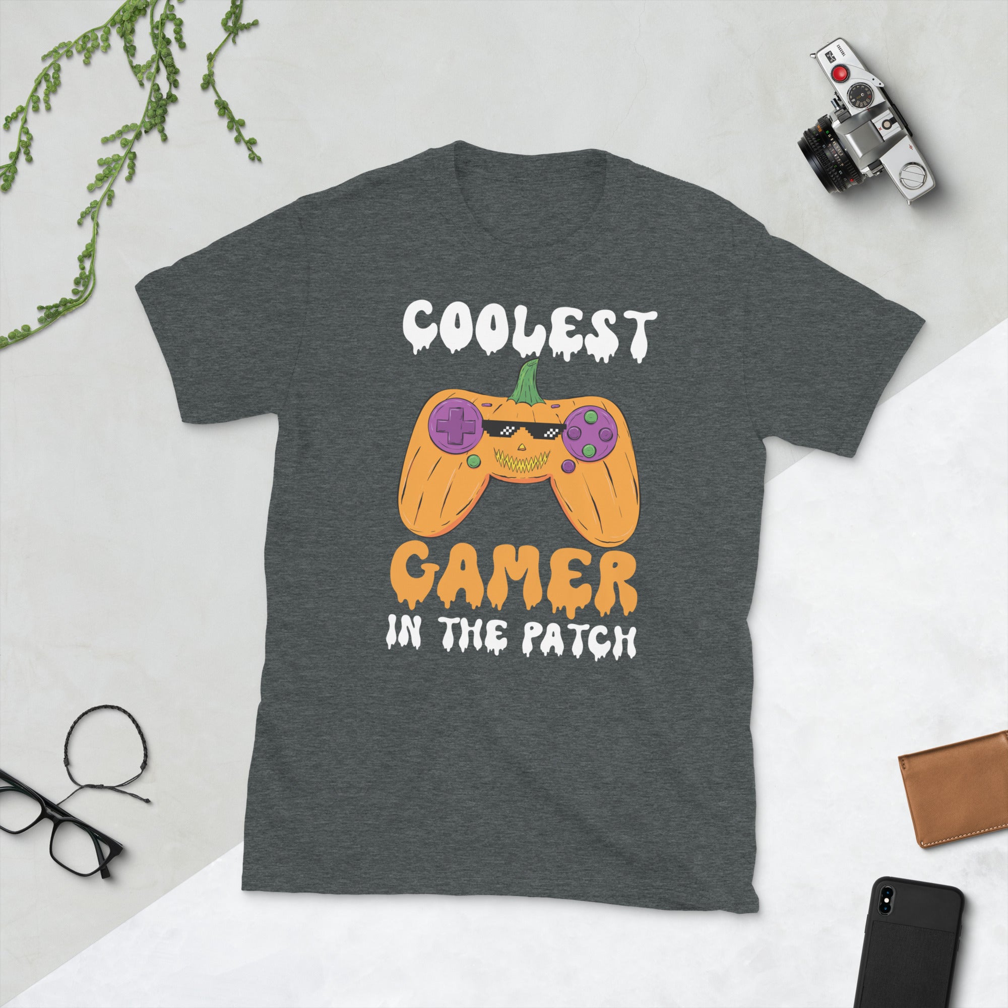 Coolster Gamer im Patch, Halloween Gamer Shirt, Video Gamer Halloween Kostüm, Gaming Kürbis Tshirt, Coole Halloween Geschenke für Gamer