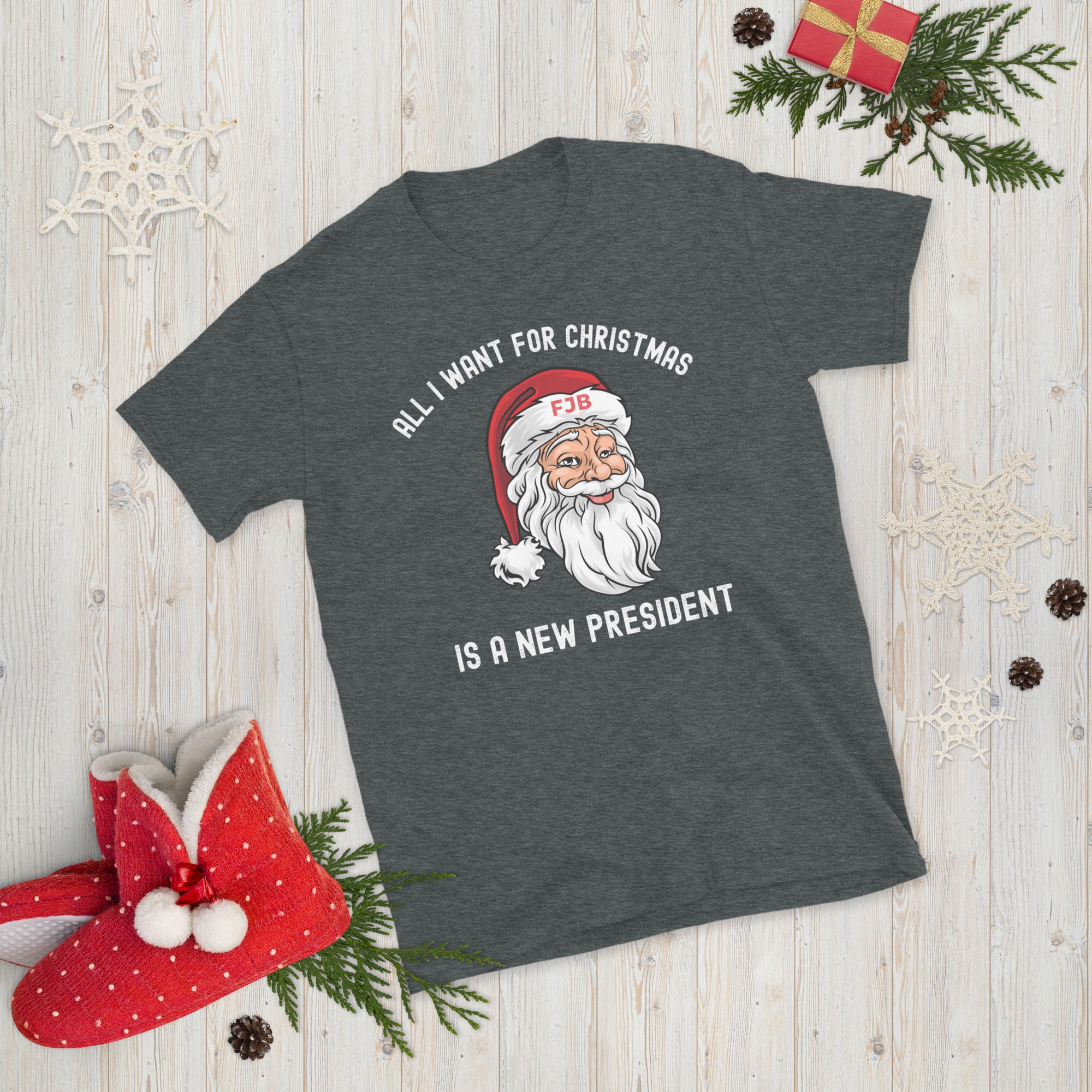 All I Want For Christmas Is A New President, Republican Christmas Shirt, Xmas Conservative ΤShirt, Impeach Biden Tee, FJB Shirt, FJB Gifts - Madeinsea©