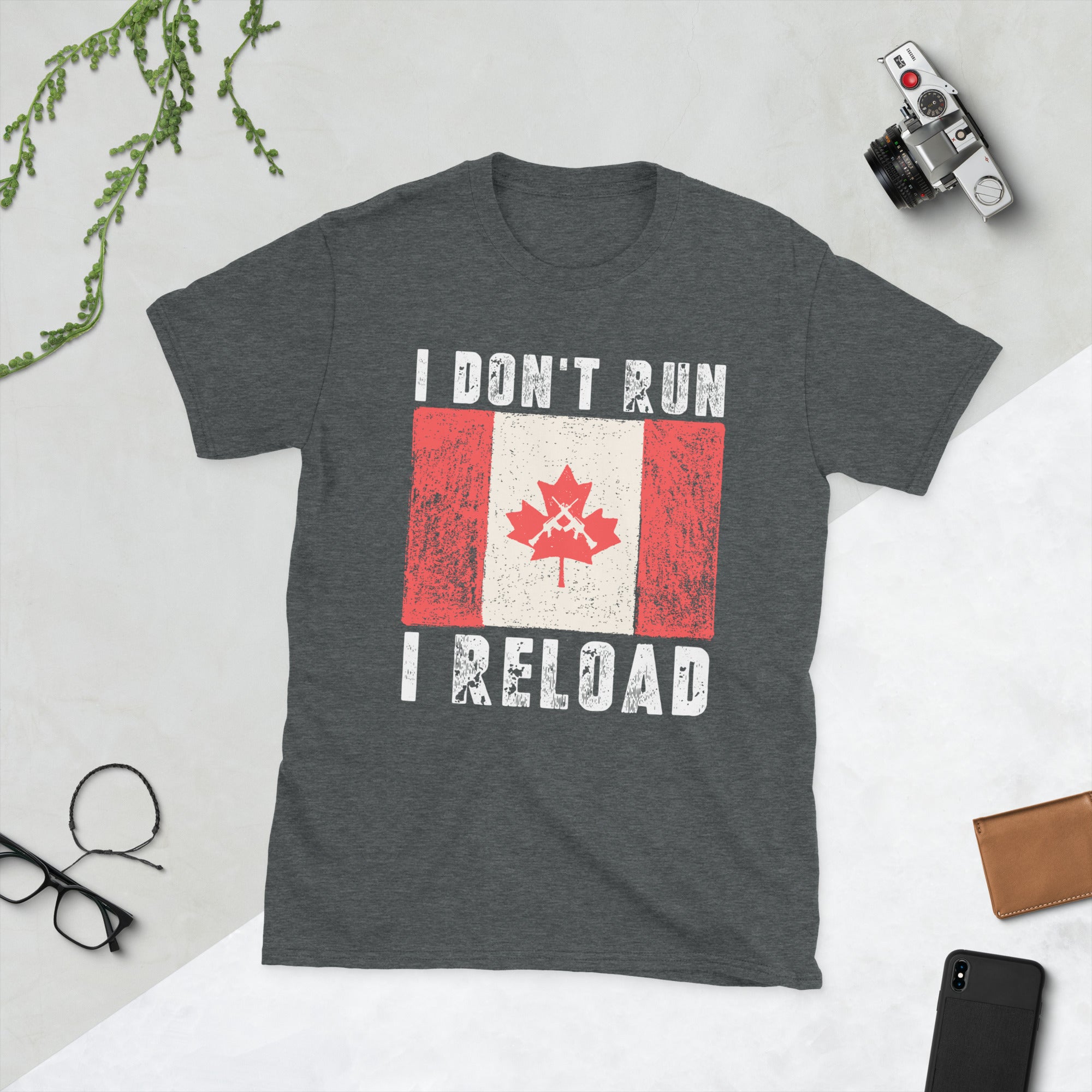 Funny 2nd Amendment Shirt, I Don't Run I Reload, Gun Lovers Gift, Canada Gun Flag Shirt, Canadian Patriot Shirt, Patriotic Tee, Canada Flag - Madeinsea©