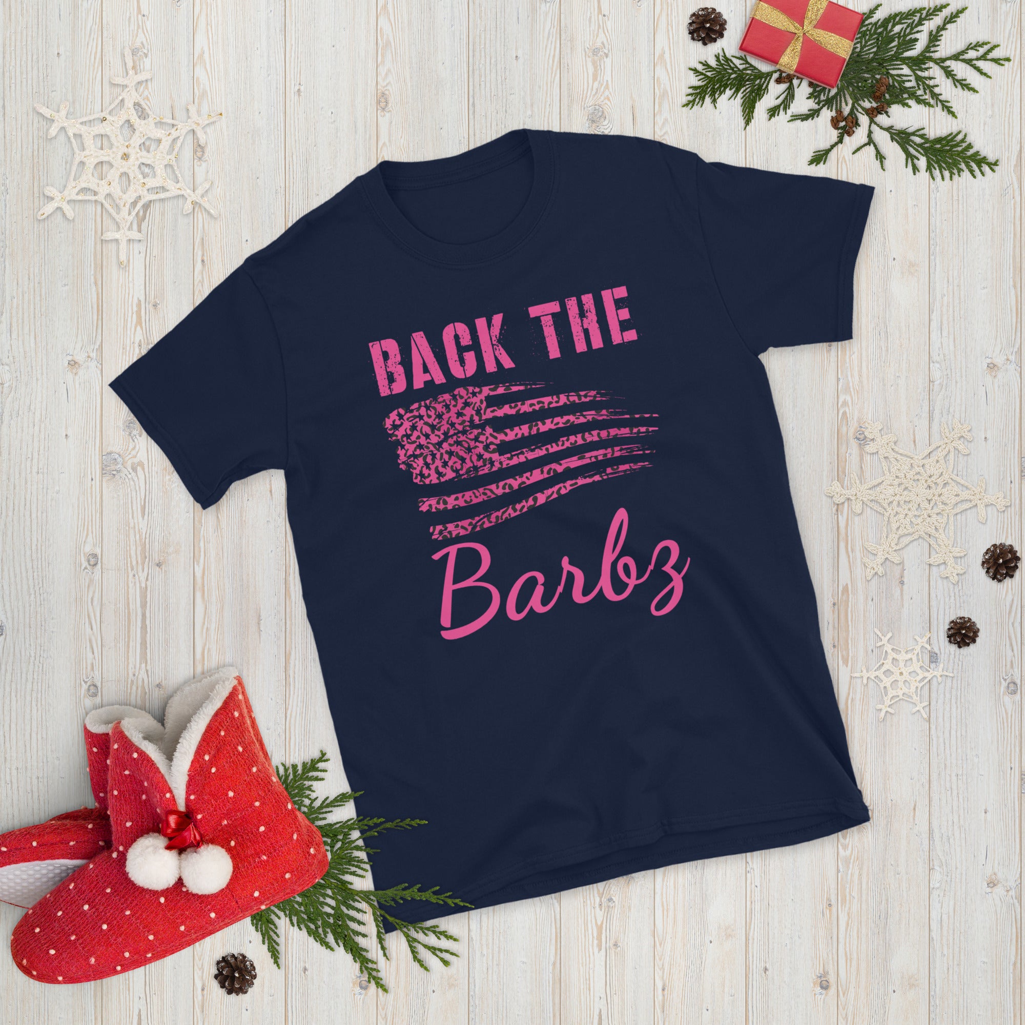 Back The Barbz Shirt, Leopard Pink US Flag