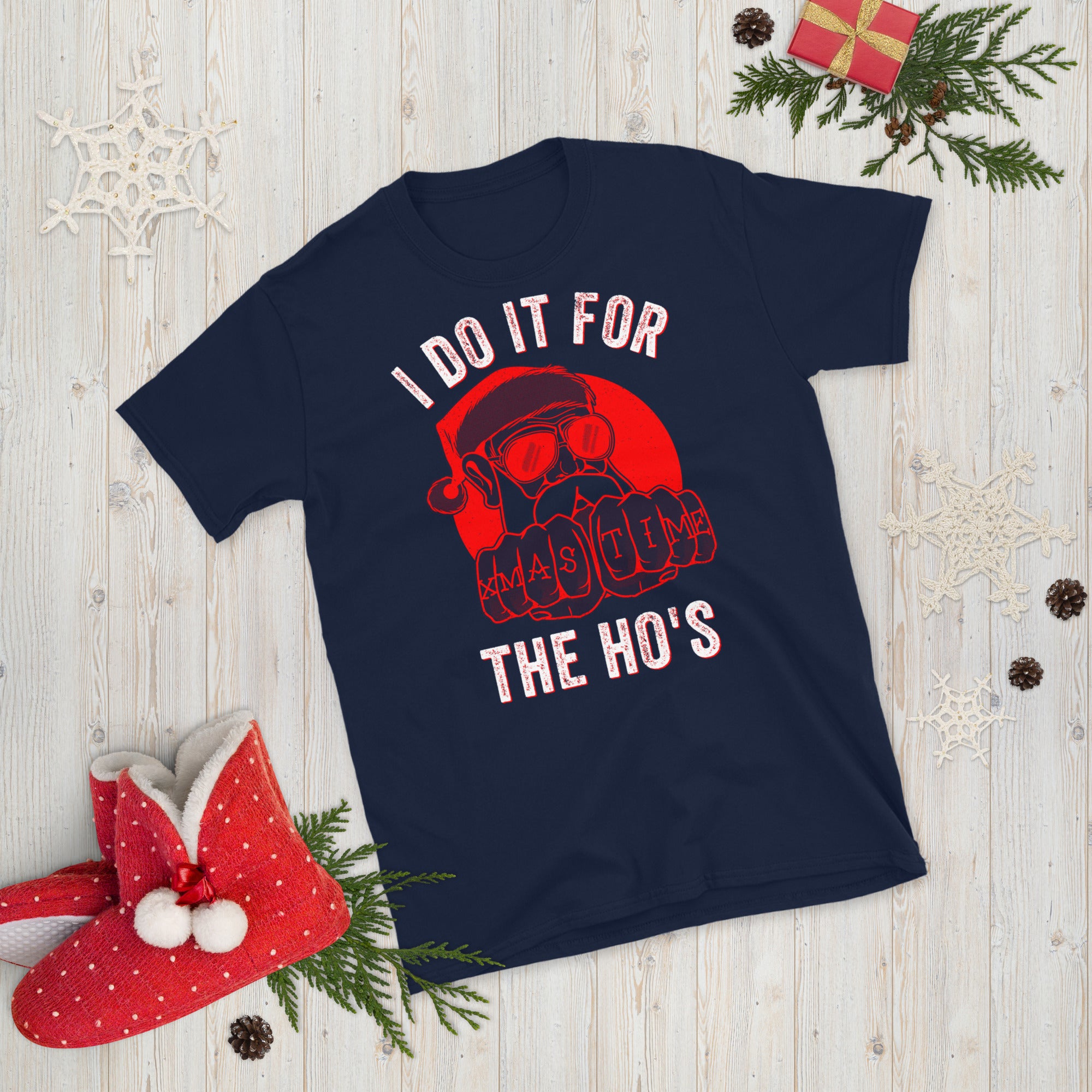I Do It For The Hos Shirt, Rude Christmas Shirt, Santa Face Shirt, Santa Face Shirt, Rude Xmas Shirt, Offensive Xmas Gifts, Joke Xmas - Madeinsea©
