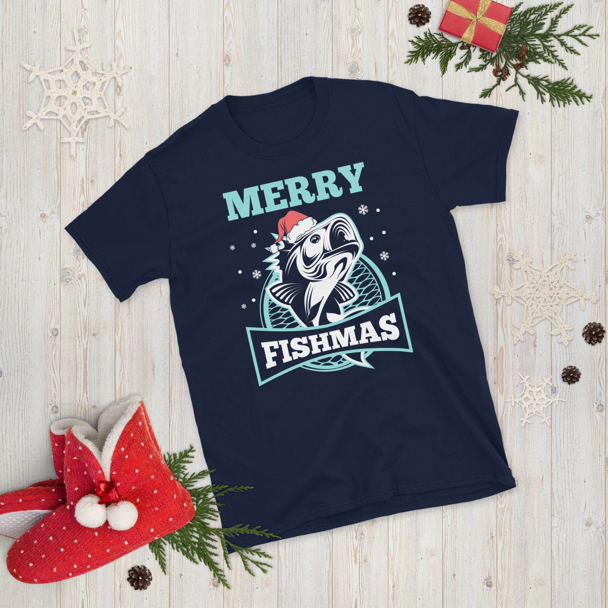 Merry Fishmas Shirt, Fishing Christmas T Shirt, Funny Fishing Shirt, Fishing Lover Shirt, Christmas Gift For Fisherman, Xmas Fishing Shirt