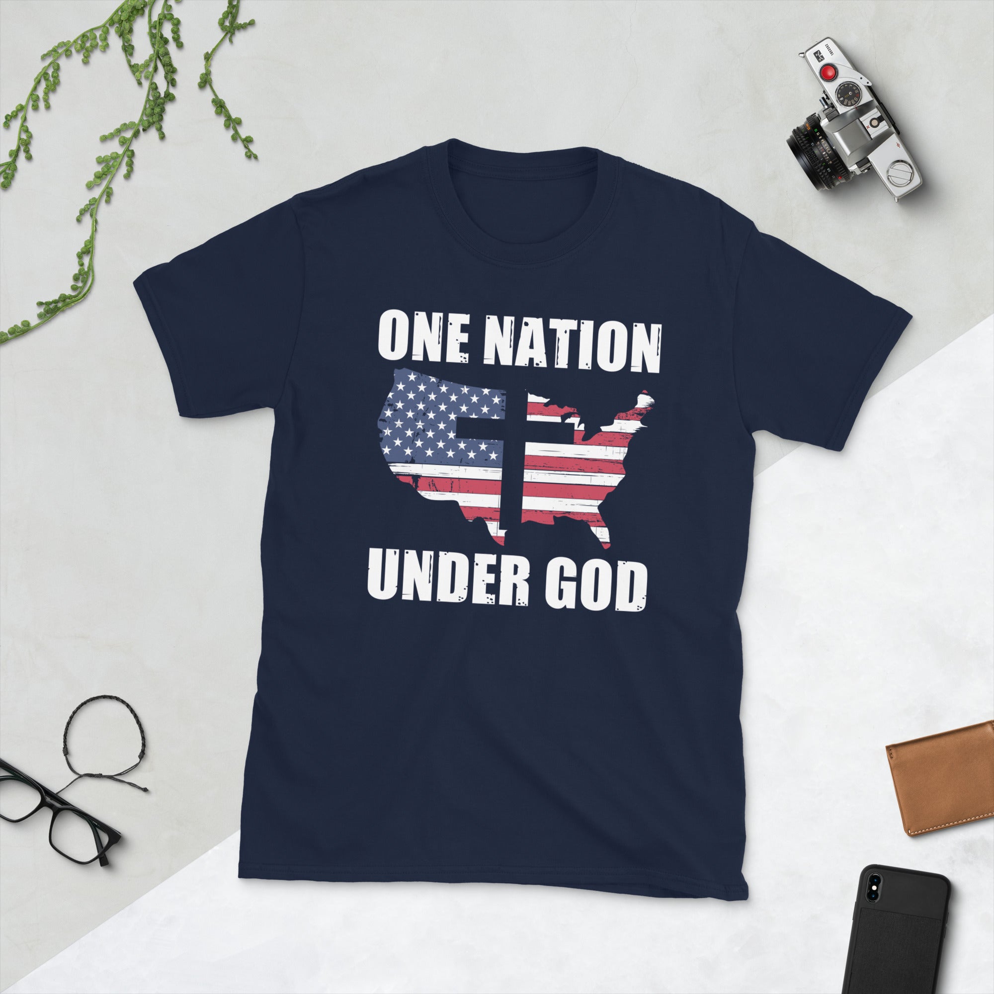 One Nation Under God Shirt, American Pride, Patriotic Gift, Freedom Shirt, USA Flag T Shirt, Pledge of Allegiance, Patriot Shirt, USA Cross