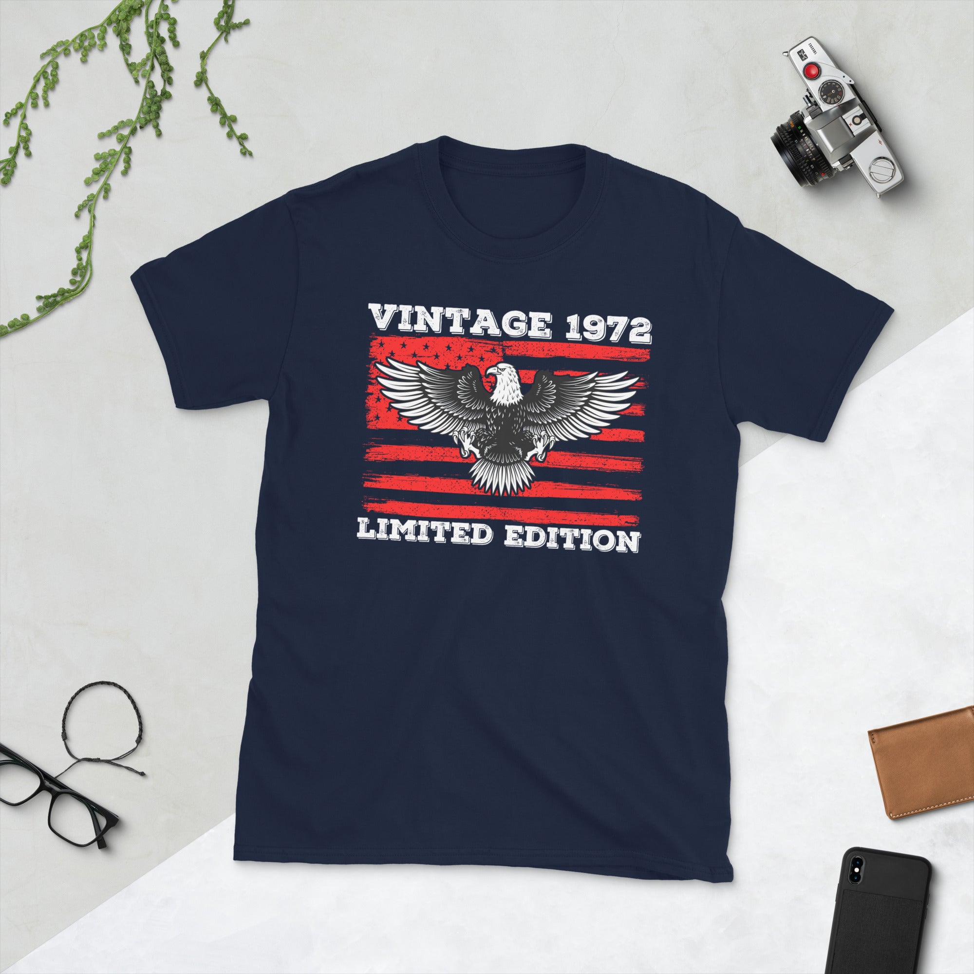 50th Birthday Shirt for Him, Vintage 1972 T Shirt, Patriotic US Flag Gifts, 50th Birthday Patriotic Shirt, Born in 1972 Gift, 50th in 2022