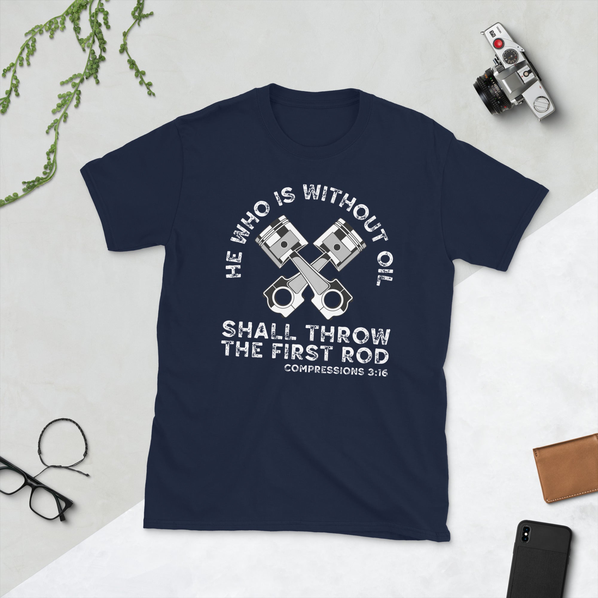 He Who Is Without Oil Shall Throw The First Rod Funny Shirt, Car Mechanic TShirt, Funny Mechanic Gifts, Diesel Mechanic, Engineer Dad Tee - Madeinsea©