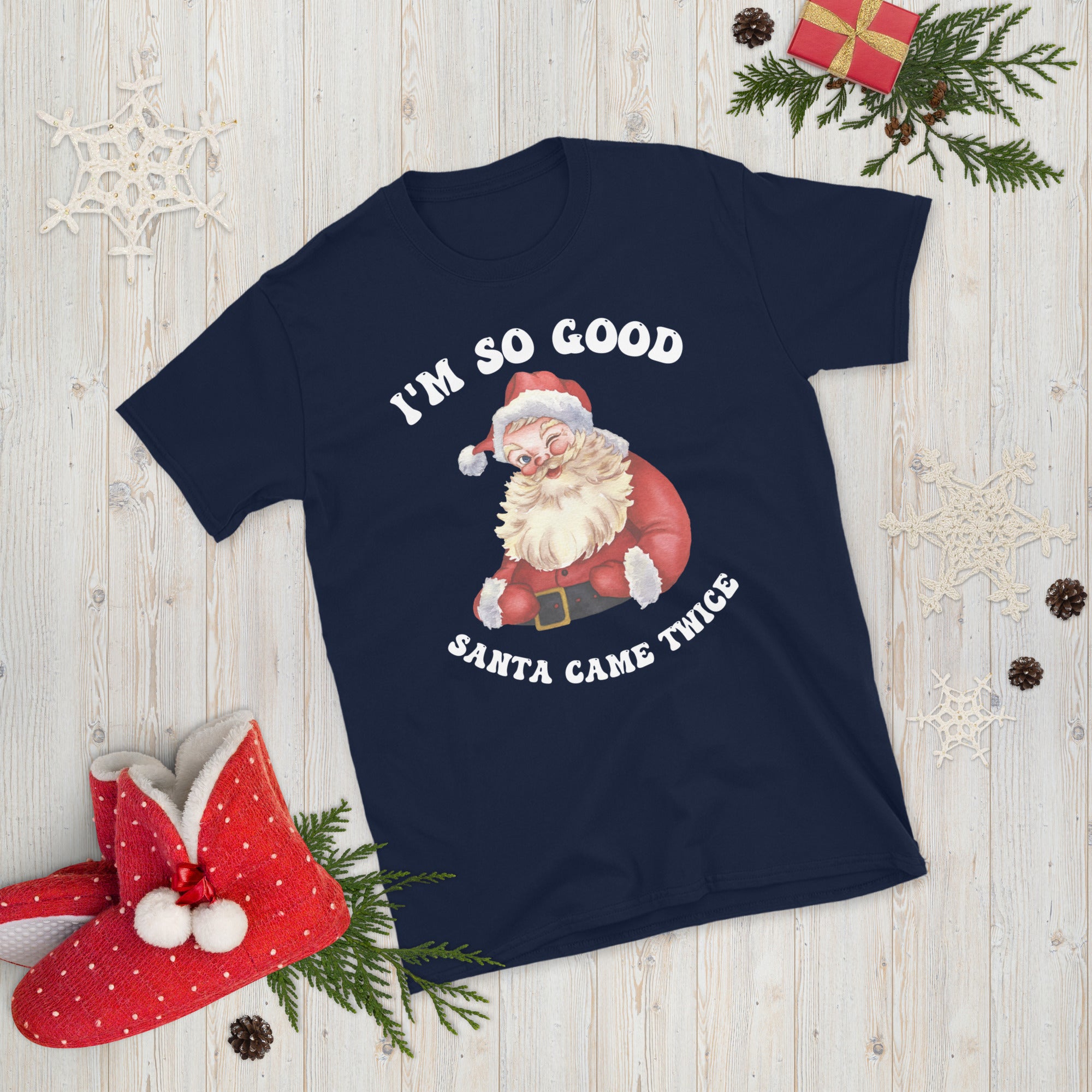 Naughty Couple Christmas Shirts, I&#39;m So Good Santa Came Twice Shirt, Couples Ugly Christmas Tees, Groovy Christmas Gifts, Xmas Adult Humour - Madeinsea©