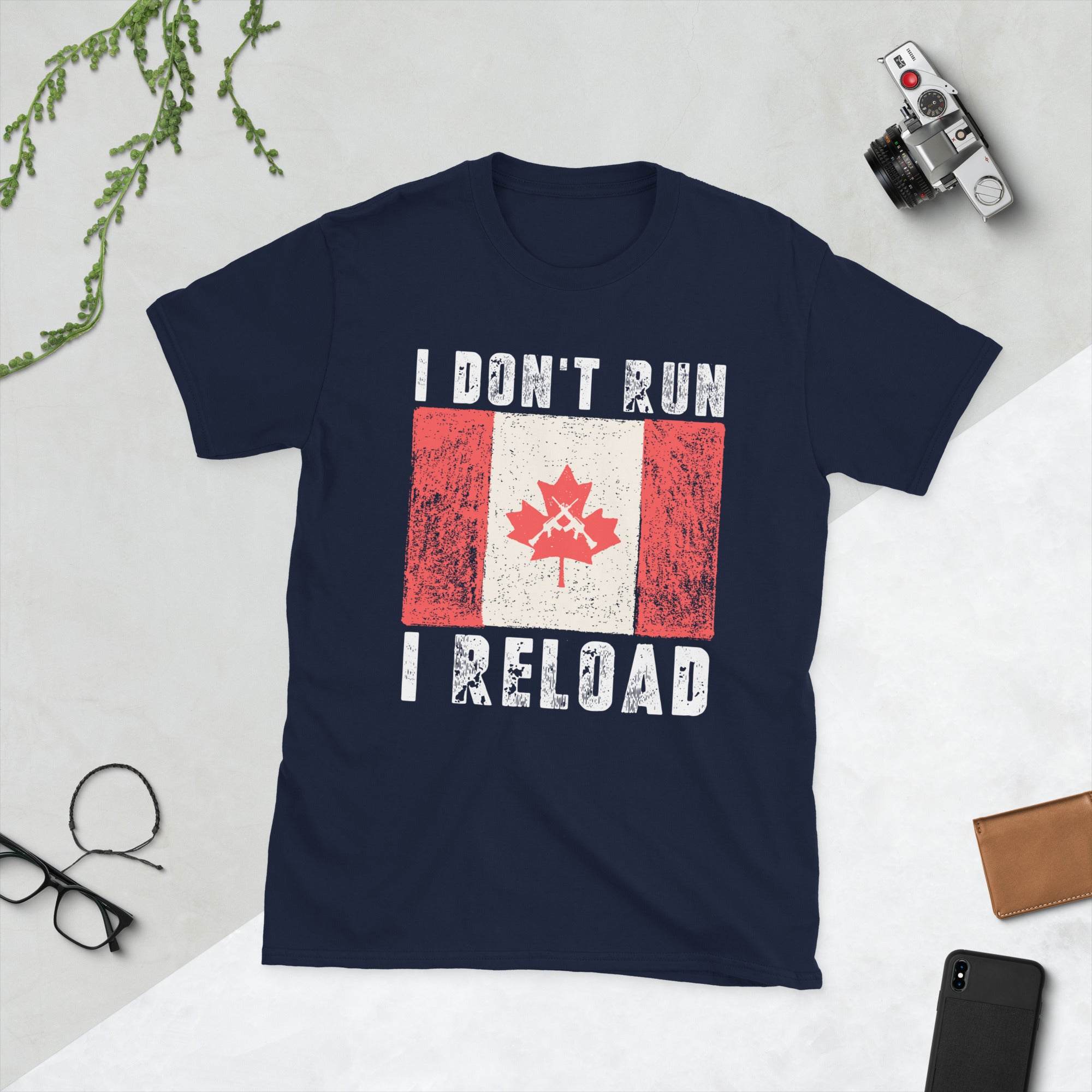 Funny 2nd Amendment Shirt, I Don't Run I Reload, Gun Lovers Gift, Canada Gun Flag Shirt, Canadian Patriot Shirt, Patriotic Tee, Canada Flag - Madeinsea©